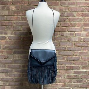 Loeffler Randall Black Fringe Crossbody Bag